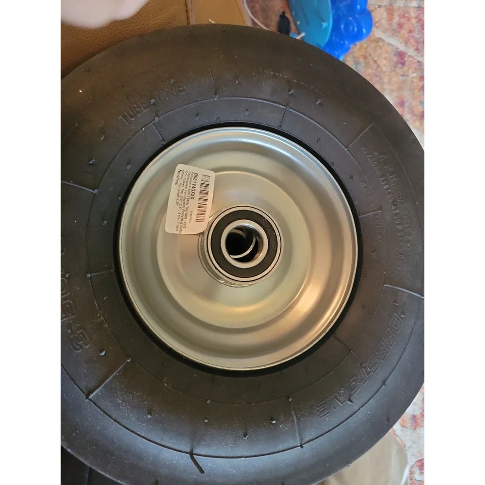 Tedder Tire Complete with Rim & Bearings Tri-Ribbed Tire 3.50